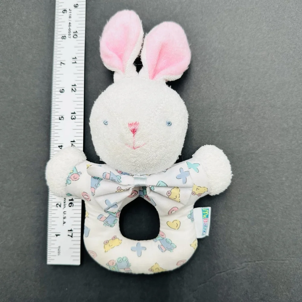 Soft Dreams Bunny Rabbit Terrycloth Rattle McBaby Stuffed Plush 10